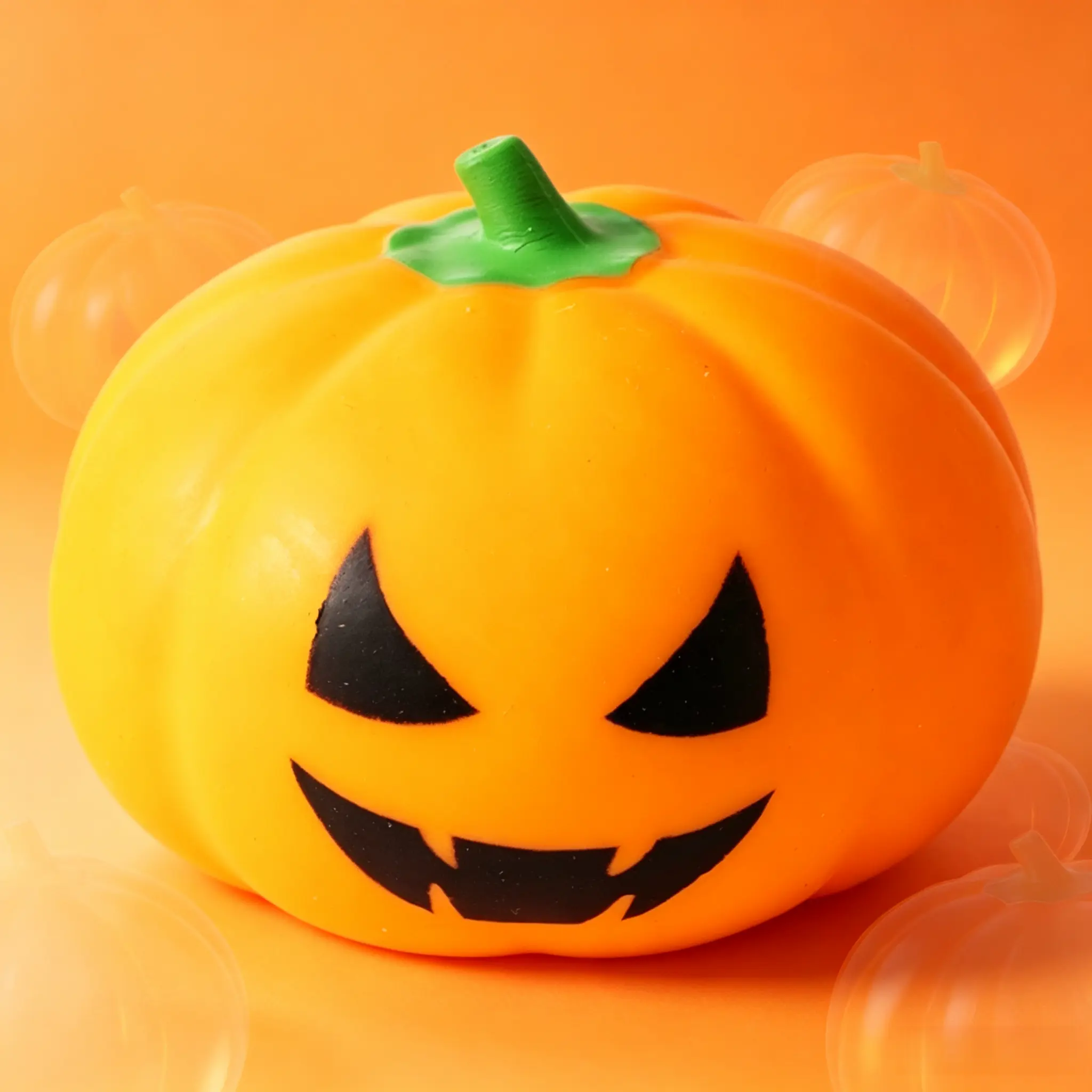 Little Devil Pumpkin Squishy Toy, Soft Elastic Stress Relief Ball, Slow Rebound Sensory Fidget Toy for Kids Adults, Halloween Party Favor, Anxiety Relief Hand Squeeze Toy