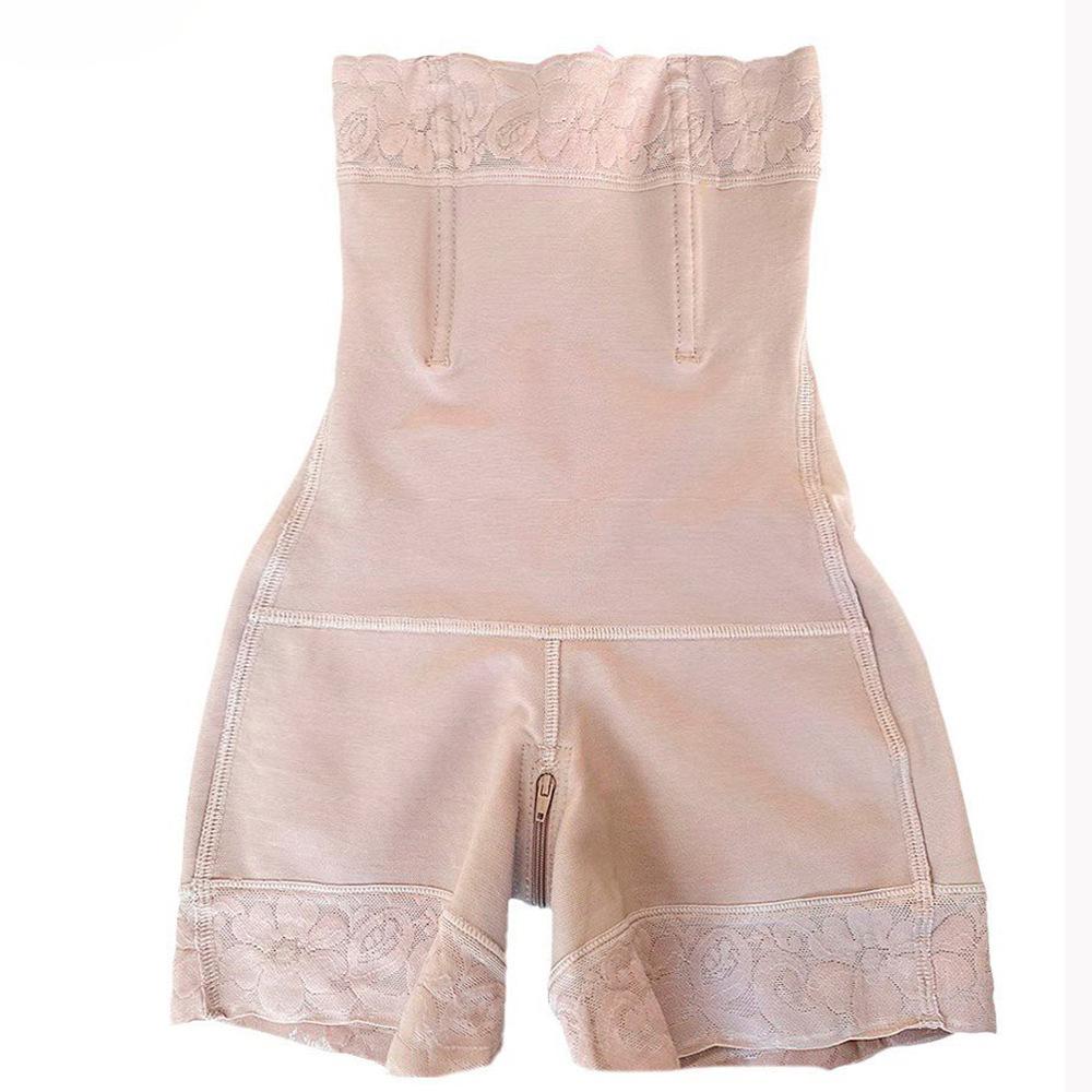High Waist Shapewear Shorts Fajas Firm Control Girdle Comfortable Breathable Zipper Tummy Control Butt Lift Seamless Minimizer Compression Lace Panties Womenswear Bodycon brazilian