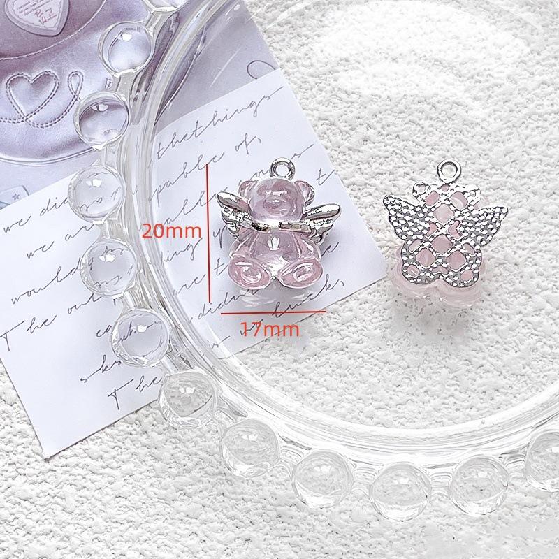 Alloy Sweet Jelly Color Bear Moon Butterfly Pendant DIY Handmade Jewelry Bracelet Necklace Bead Accessories