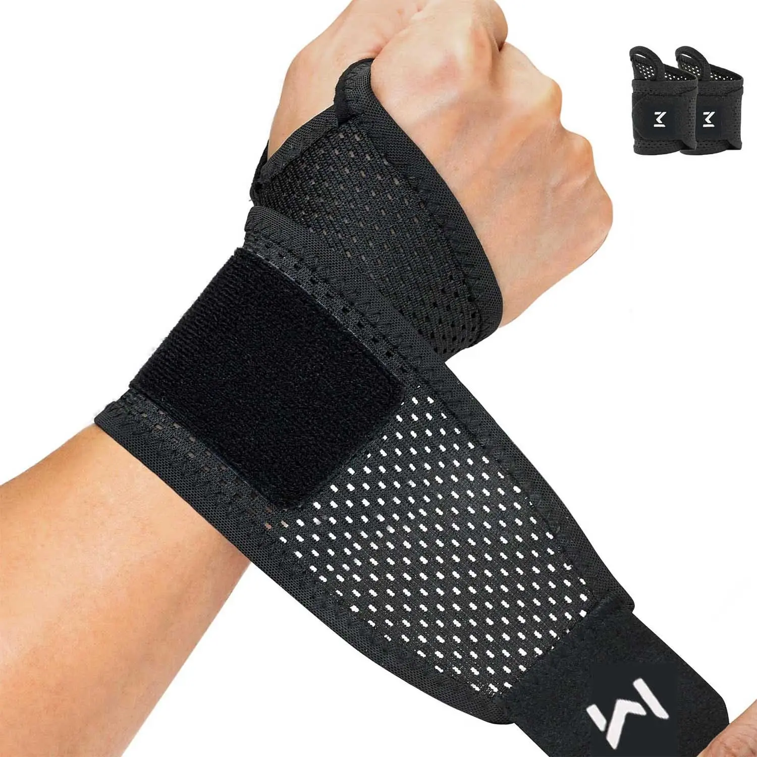 2-Pack Ultra-Thin Mesh Wrist Supports, Breathable & Sweat-Wicking, Adjustable Wrist Brace, One Size Fits All for Men & Women, Suitable for Sports, Fitness Training and Daily Use