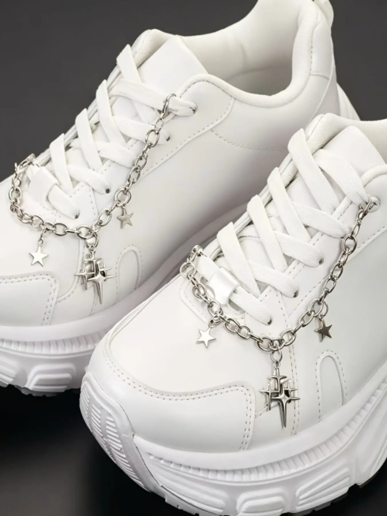 2pcs Star Pendant Shoe Chains, DIY Shoe Decorations, Detachable Shoe Accessories, Casual Plain Style, All Seasons, Shoe Decoration Charms