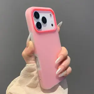 iPhone 17 Phone Case, Protective Durable Smartphone Cellphone Cover, Luxury Matte Candy Tone 2-in-1 Dual Layer Shockproof Soft Phone Case, Fits iPhone 17 17 Pro 17 ProMax 17 Air 16 16 ProMax 16 Plus 15 14 13 12 Pro Pro Max Plus. cute