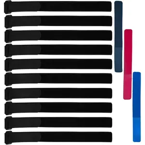 10 Pcs Versatile Hook and Loop Securing Straps Tie downs Fastening Stabilizer Straps (1"x24") – (Black) New model