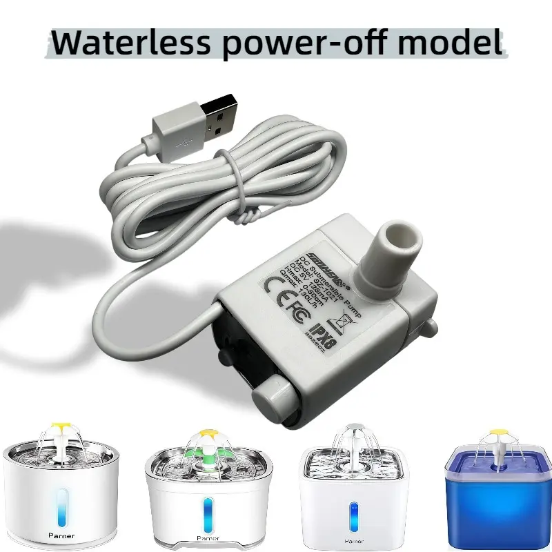 3 Speed Adjustable Water Flow Anti-dry-run water pump, 1 PC Water Pump for Cat Water Fountain,1 Count Pet Water Fountain Replacement Accessories, Detachable Pet Water Feeding Supplies, USB powered, super quiet pet water fountain pump