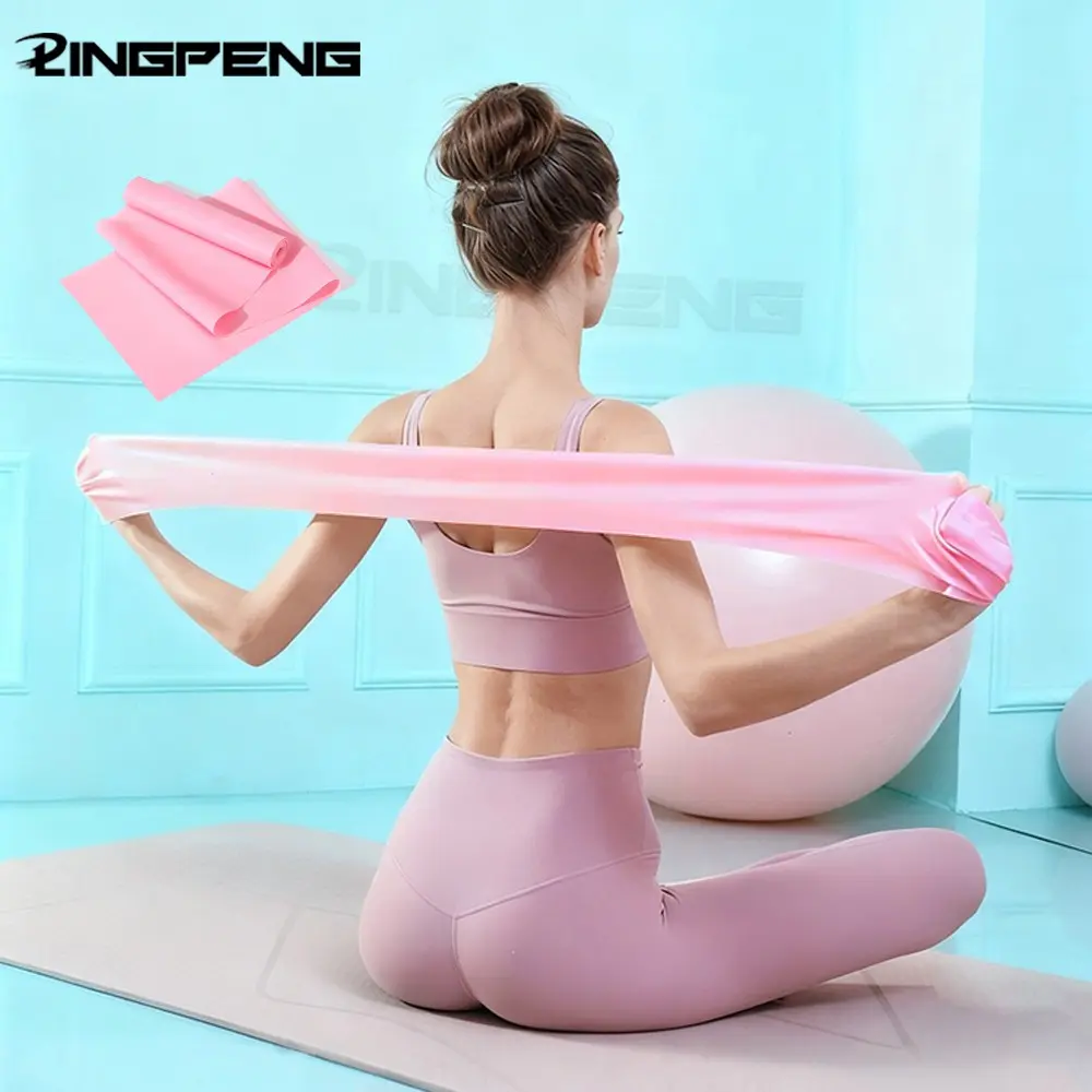 Yoga Pilates Elastic Resistance Band, 1 Count Fitness Training Band, Durable Fitness Elastic Rubber Band for Home Gym Workout, Workout Bands, Home Workout Equipment, Exercise Equipment, Elasticity Bands, Home Workout Gear