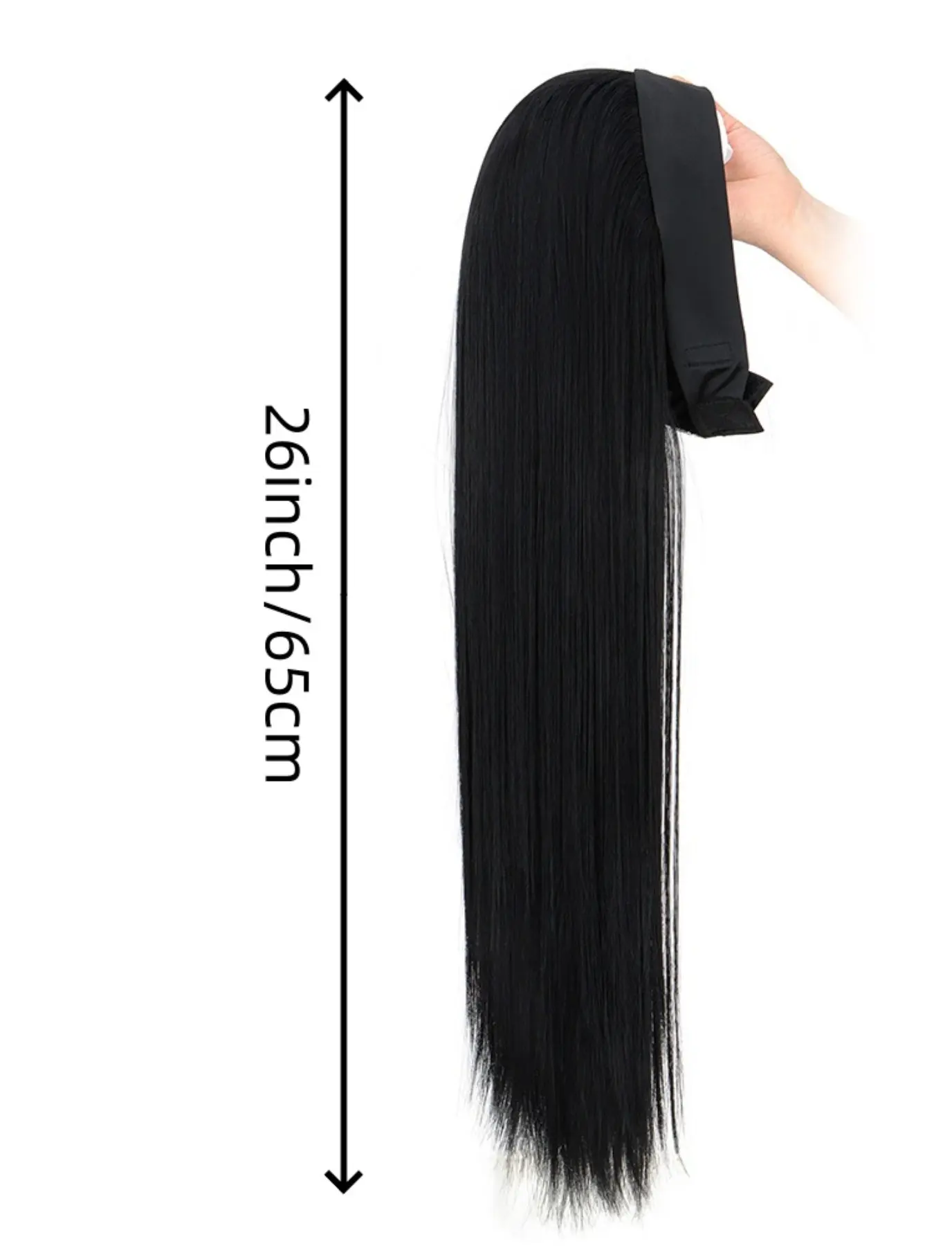 26 Inch Long Straight Headband Wig for Women, Synthetic Hair Wig with Leopard Headband, Natural Looking Glueless Wear & Go Wig, Full Length Hairpiece