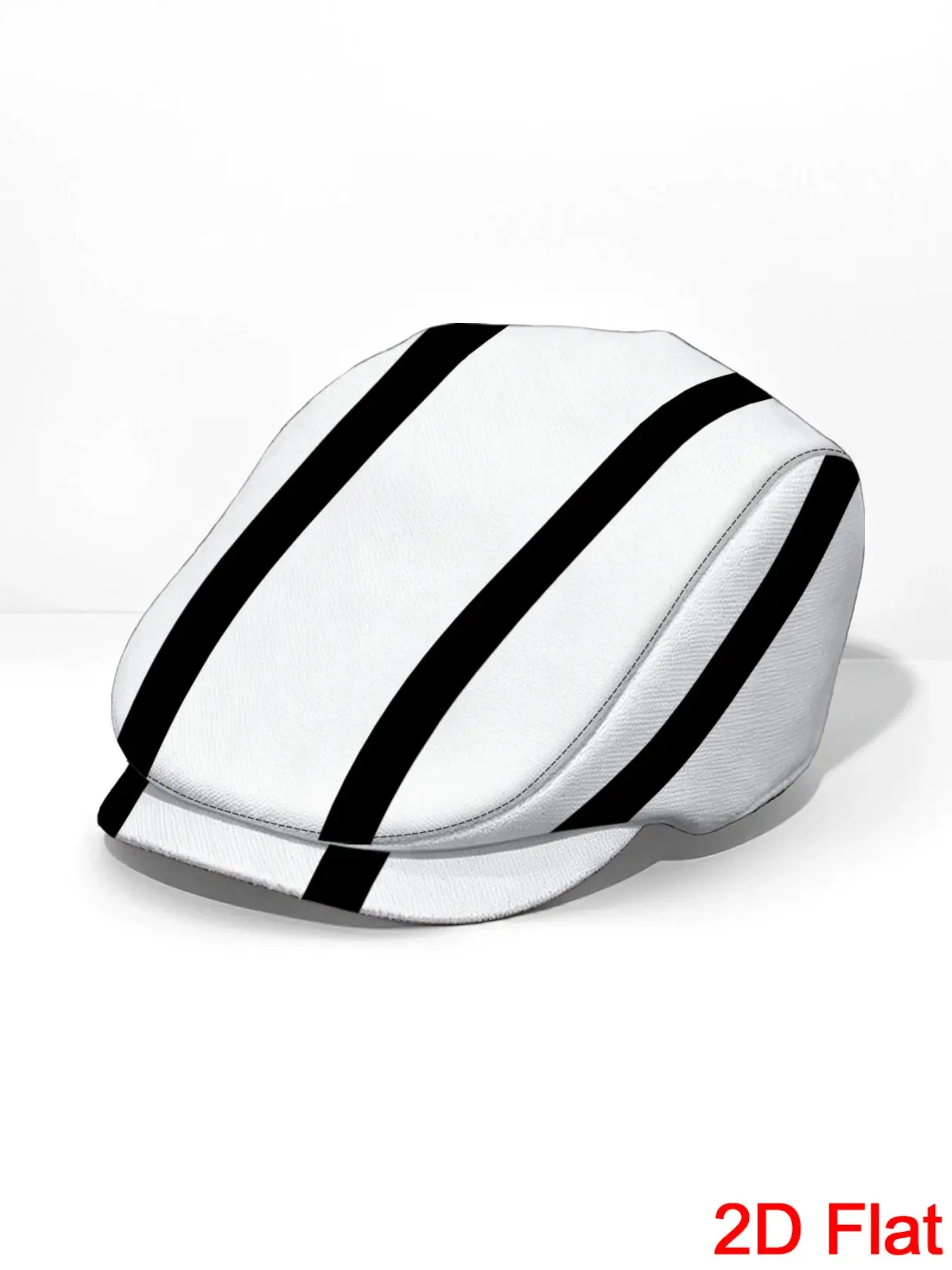 1pc 2D Flat With Black White Stripes Print Vintage Gentleman's Hat Adjustable Flat Cap Men Beret Hat All-Season Hat For Men Women with Vibrant Design for Casual Wear Perfect for Valentine's Day
