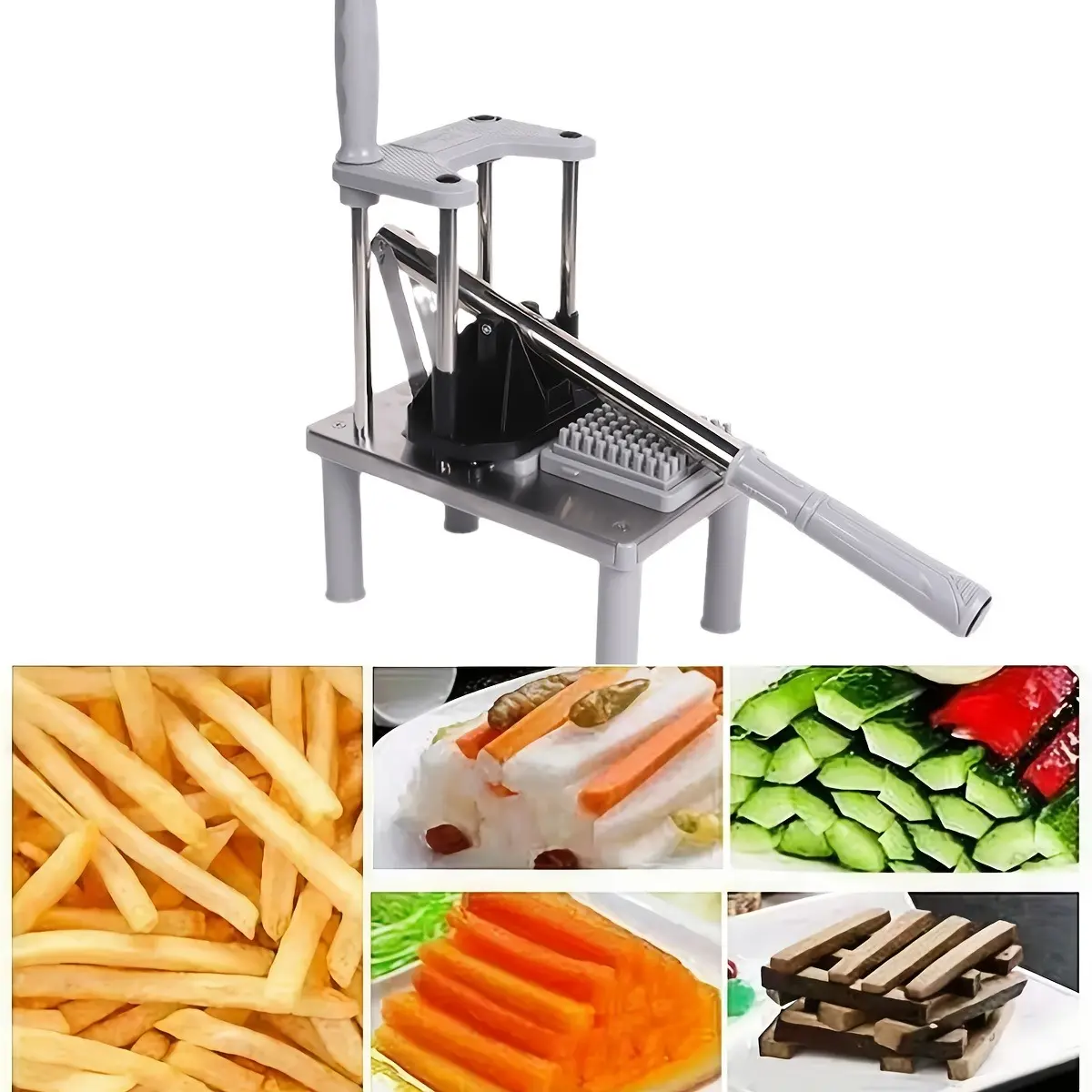 Professional Kitchen Food Chopper & Dicer, Heavy-Duty Stainless Steel French Fry Slicer, Potato Cutter For Fries, Time-Saving Vegetable & Fruit Cutting Tool, Easy to Clean & Sharp, Perfect for Quick Meal Prep