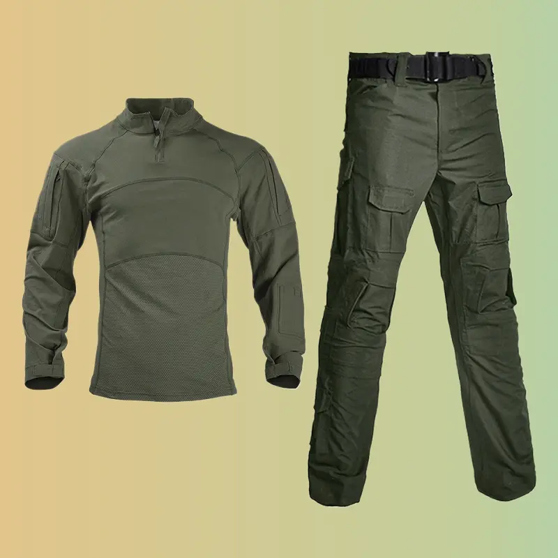 Men's Agent-Style Camo Tactical Full Set, Long-Sleeve Protective Uniforms with Breathable, Wear-Resistant Fabric for Menswear Sports & Outdoor Clothes, Camouflage