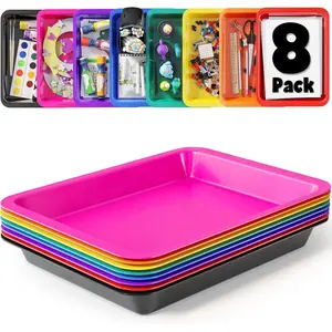 Set of 8 Art Trays for Kids, Great for Lego, Sand, Crafts, Painting, Montessori, Rainbow Tray for Classroom, Craft Trays for Kidsfidget toys