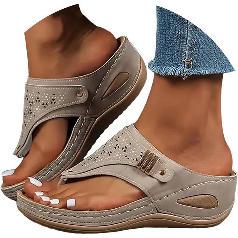 (New)Orthopedic Sandals for Women, Women Summer Dressy Comfortable Sandals Arch Support Wedge Sandals 2025 Non Slip Flip Flops Sandals