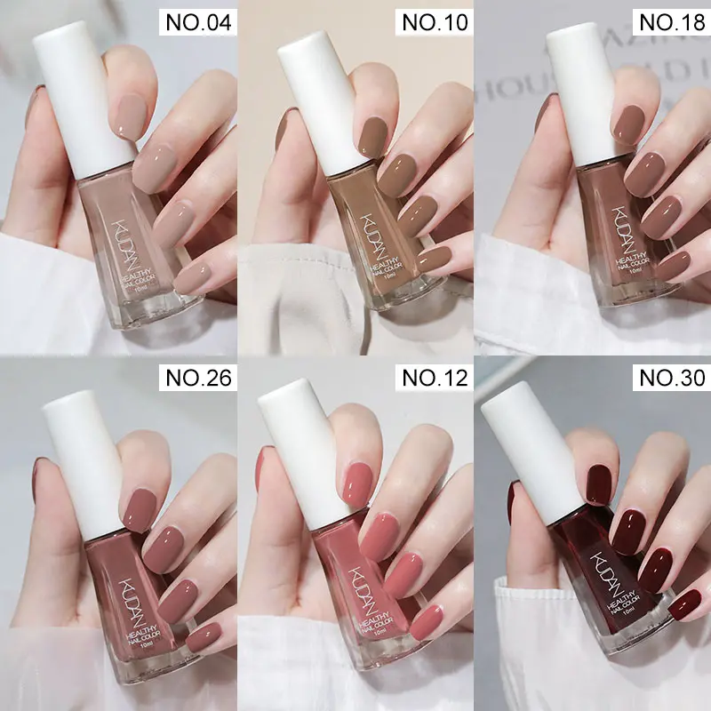 KUDAN Dreamcolor Nail Polish Set, 6 Colors Light Macaron Quick-Dry Water-Based Peelable Nail Polish, Perfect for Salon & Home Use, Professional Quality Nail Art Supplies