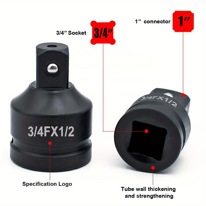 6 Piece Impact Socket Adapter Set, Standard SAE, 1/4, 3/8, 1/2" Cr-V Steel Impact Driver & Wrench Conversion Kit Socket Reducer, Locking Socket Adapter Set