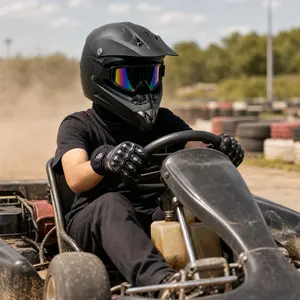 Motocross Helmet, Full Face Off-Road Shell & Ventilated Chin Guard, 4-Piece Set With Goggles Gloves & Mask, For teenager Trail Riding & Dirt Bike Racing, Shockproof Lightweight Impact-Safe Secure Fit