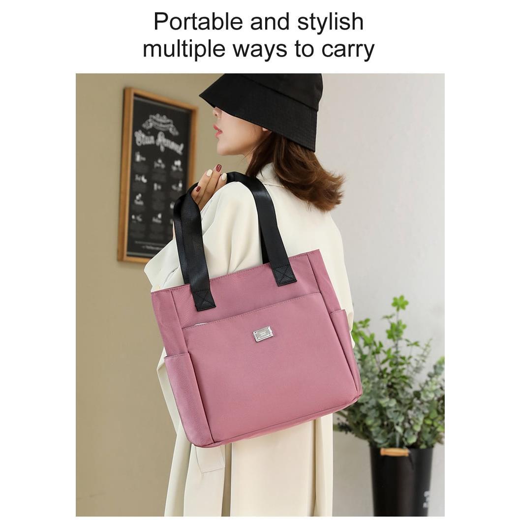 Large capacity waterproof multi pocket nylon shoulder bag for daily use, multifunctional handbag, essential for commuting, recommended latest styles