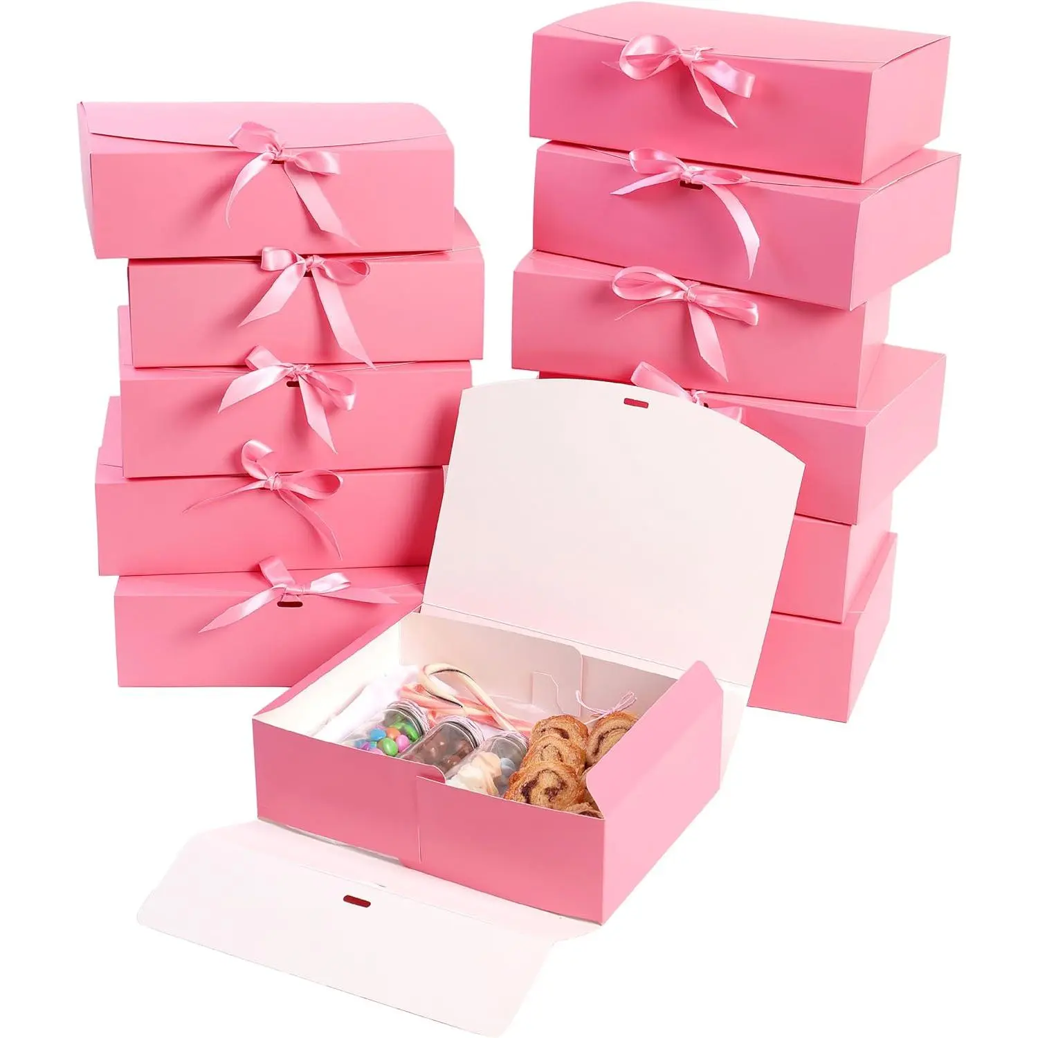 Box Set of 16 -  Boxes for Presents & gifting  weddings, birthdays &  - Easy to Assemble   Boxes With  & Ribbon Closure - Decorative Boxes With