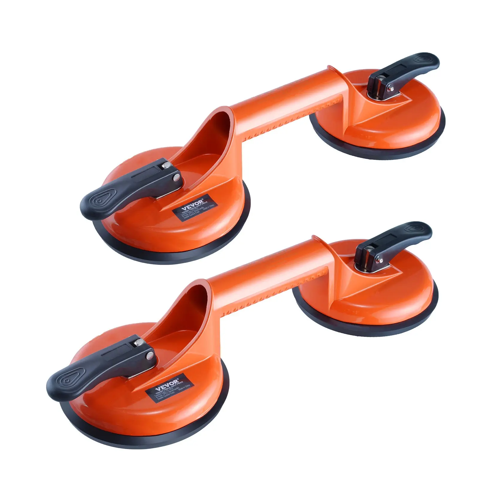 【DealsForYouDays】VEVOR Glass Suction Cup, 4.7" 2 Pack 330 lbs Load Capacity, Vacuum Suction Cup with Aluminum Handle, Heavy Duty Industrial Suction Cup Lifter Tool for Glass, Granite, Tile, Metal, Wood Panel Lifting