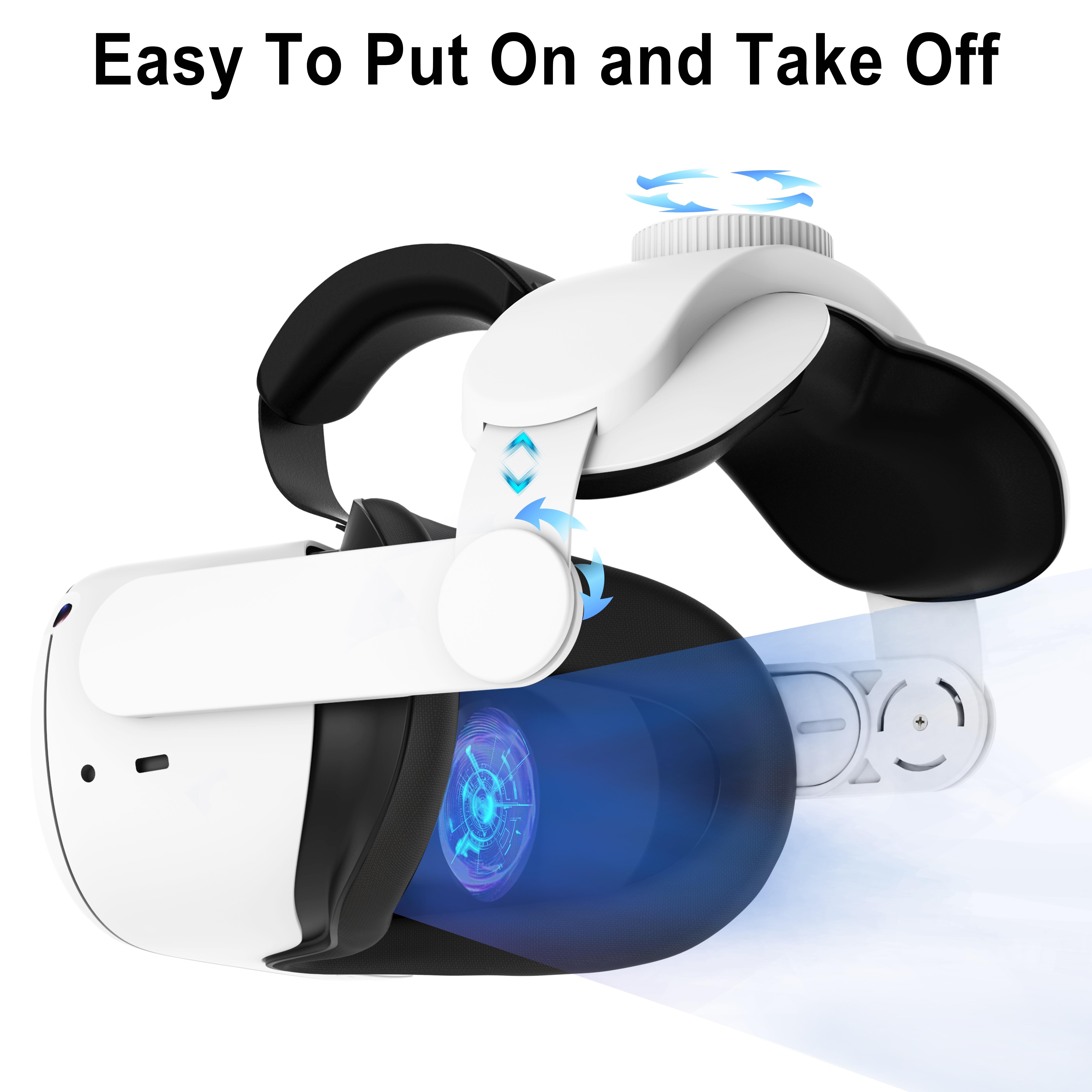 Head Strap Compatible with Oculus Quest 2, Meta Quest 2 Accessories Adjustable Elite Strap Replacement for Enhanced Comfort Support and Gaming Immersion in VR (Without Battery)White & Black Color Options smart ring ultrahuman