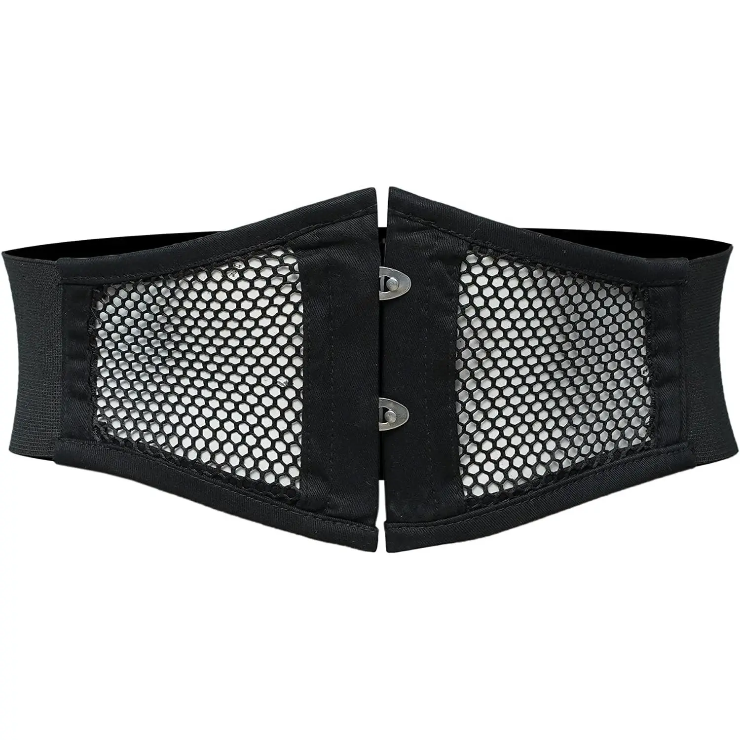 Black Mesh Tied Waspie Corset Belt  Cincher Elastic Belts Wide Band Belts for Women