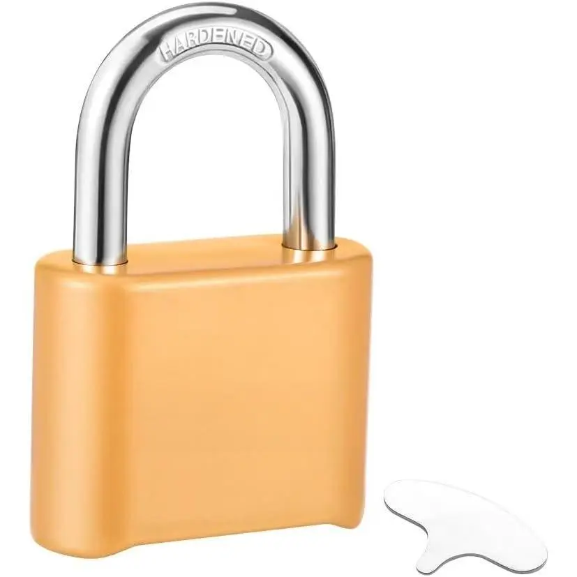 1 Pack  Heavy Duty 4 Digit Combination Lock, Anti-Error Feature, Outdoor  Padlock for School Gym Locker, Fence, Gate, Hasp Storage, Toolbox (Brass)