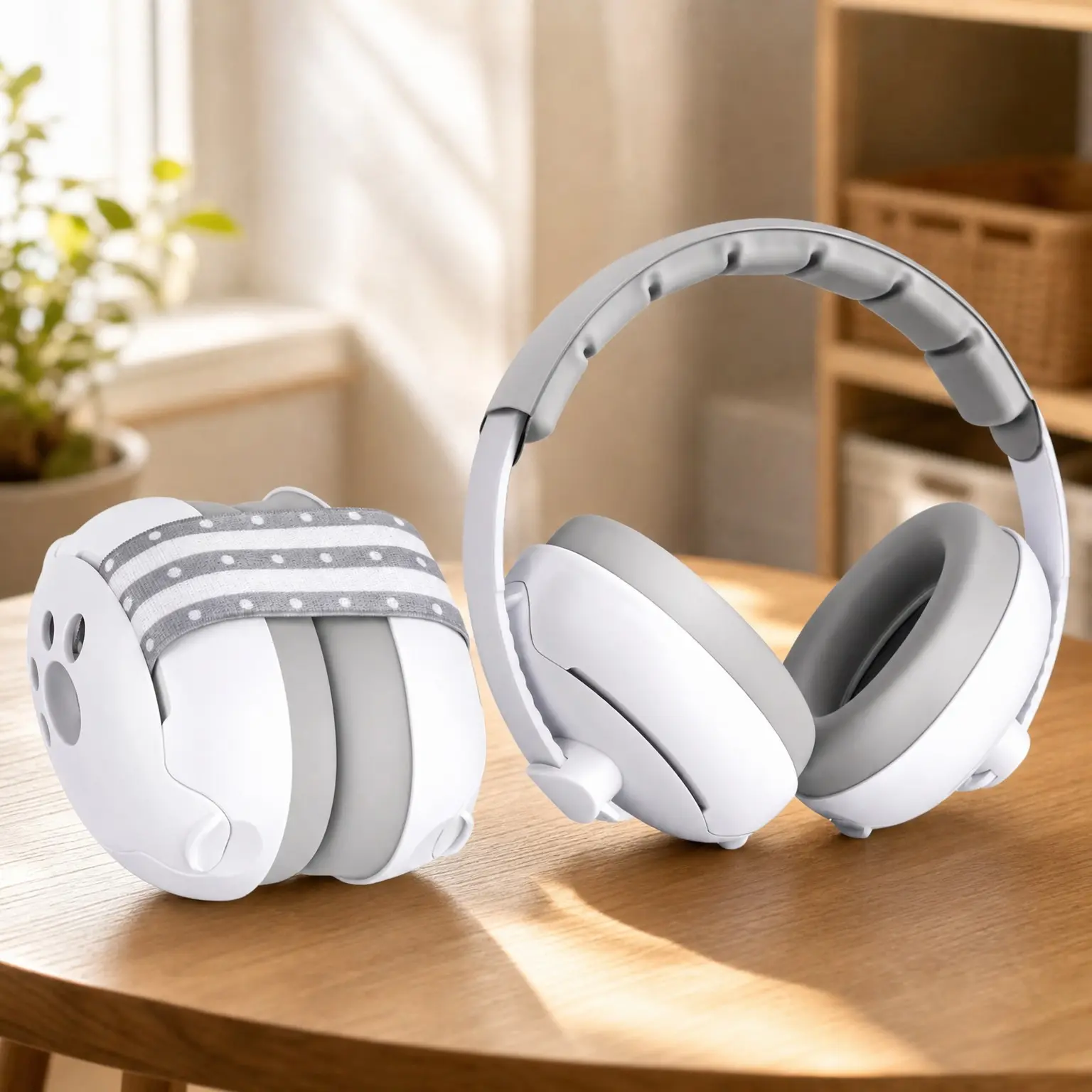 2-in-1 Baby Ear Muffs Noise Protection, 24dB Hearing Protection Earmuffs for Infants & Toddlers 0-48 Months, Noise Cancelling Headphones for Outdoor, Sleep, AirplaneGift