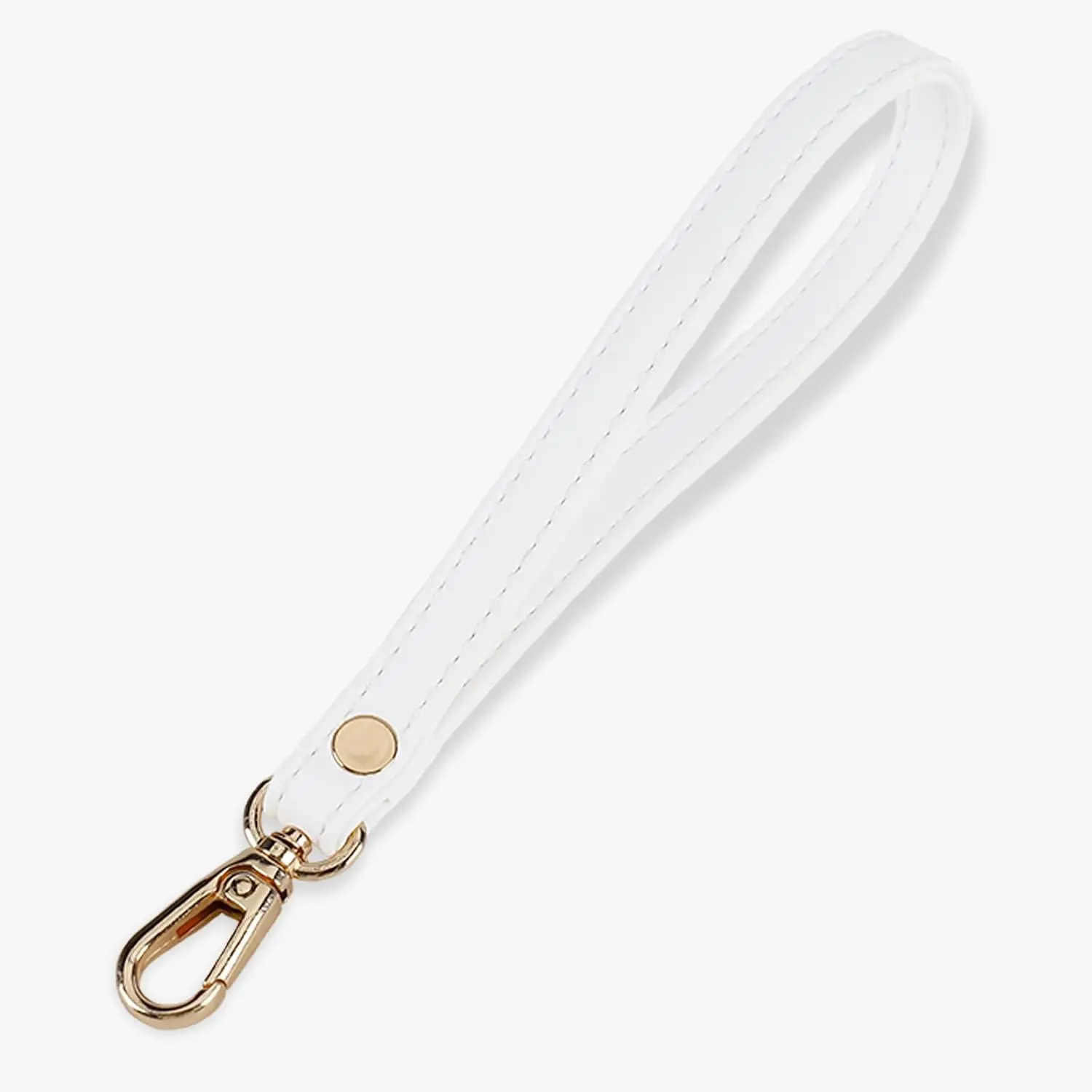 Leather Wristlet Strap with Metal Buckles, Wrist Lanyard  for Wallet, Purse, , and ID Badge (White & )