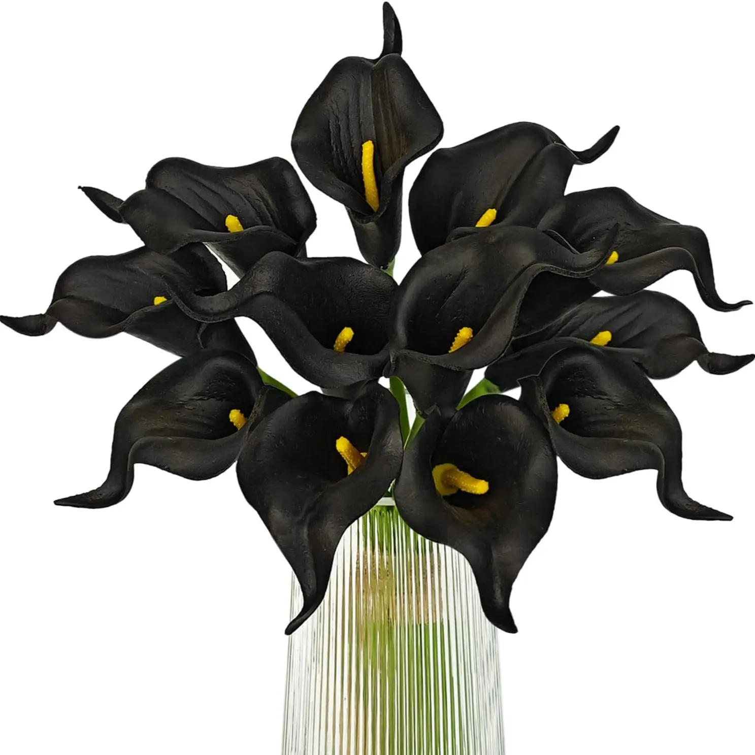 10pcs Artificial Calla Lily Bouquet, Dark Gothic Faux Lilies for Halloween, Realistic Floral Decorations, Haunted House Party Decor