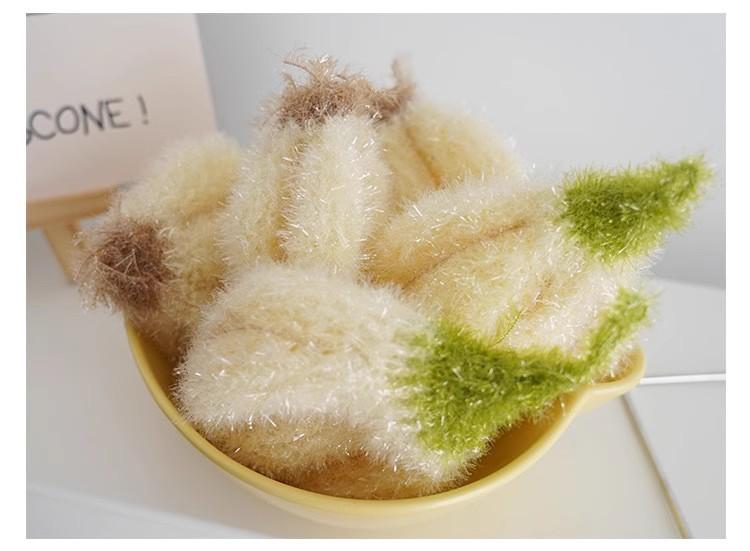 [3-piece set] Korean-style kitchen dishcloth, simulated garlic head cleaning cloth, hand-crocheted cleaning cloth, everyday dishwashing towel