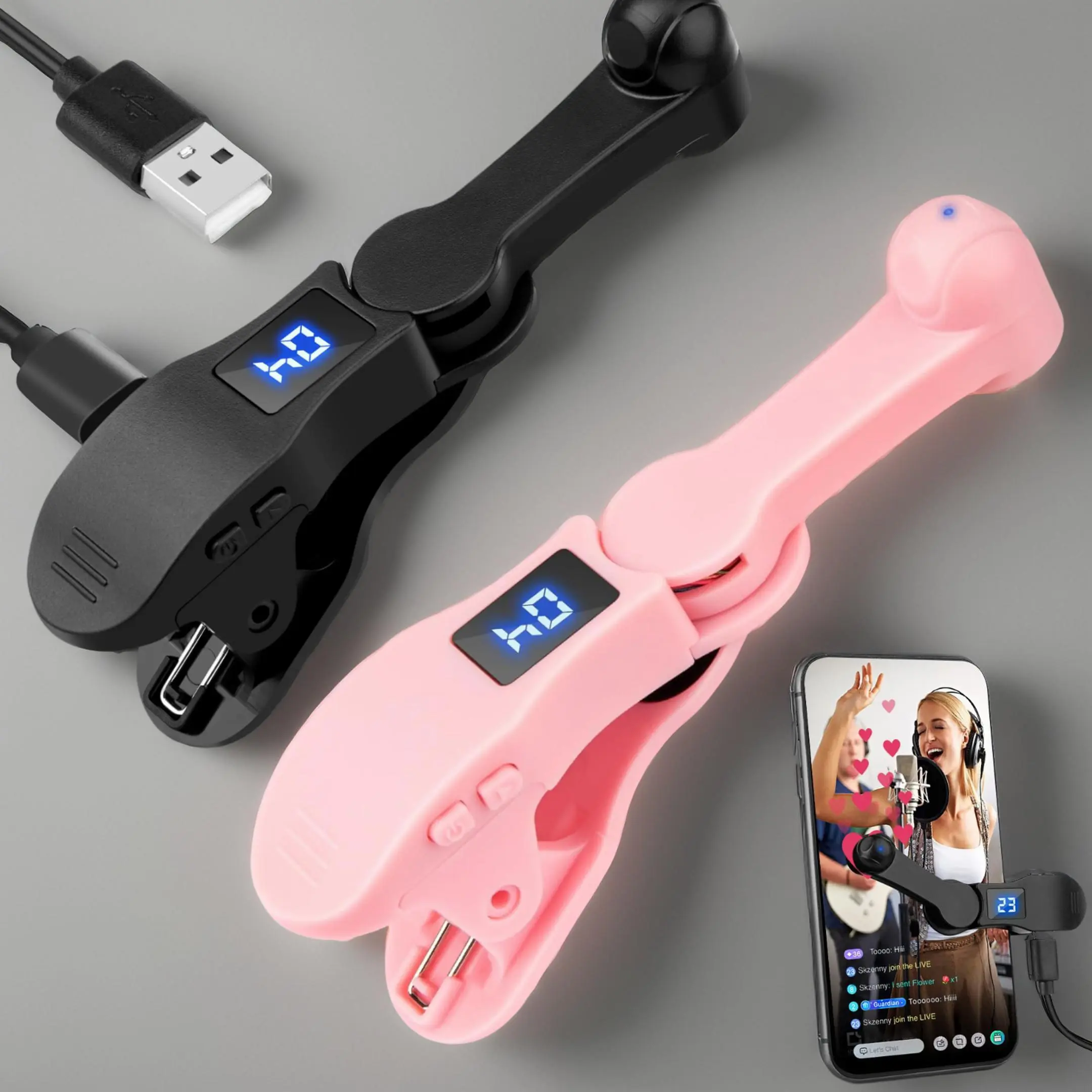 Auto Clicker for Phone, Adjustable Speed Screen Tapper with LED Display, USB Powered Phone Clicker, Quiet Automatic Touch Device for Reading, Mobile Games & Repetitive Screen Tasks