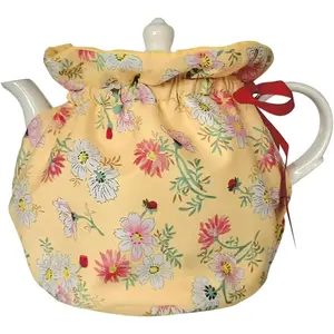 Cotton Vintage Floral Teapot Dust Cover Tea Cosy, Kitchen Decorative Insulated Teapot Cozy With Pad, Ideal Gift for Housewife Friend Mom