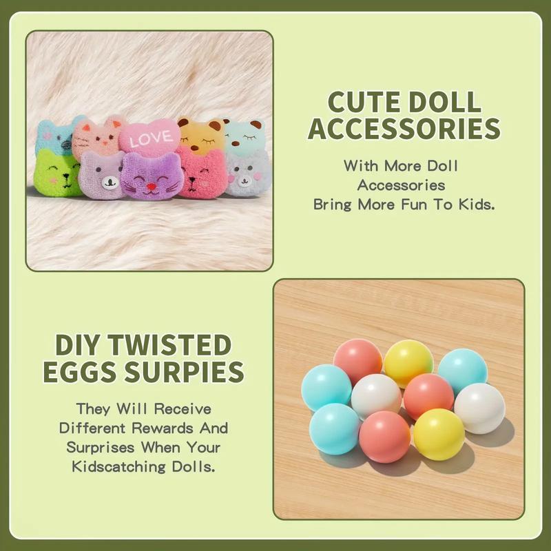 Dinosaur Claw Machine with Sound, Arcade Vending Machine, Grabber Prize Dispenser with 10 Plush & 10 Balls, Party Favors for Home Parties & Birthday Gifts Ages 3–9