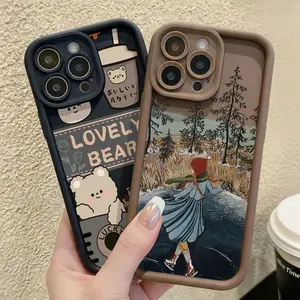 Cute Bear Cases For iPhone 17 16 15 14 13 12 11 Pro Max 17e 16e Plus 17 Promax X XS Max Phone Case Cute Pattern Soft TPU Protective Cover