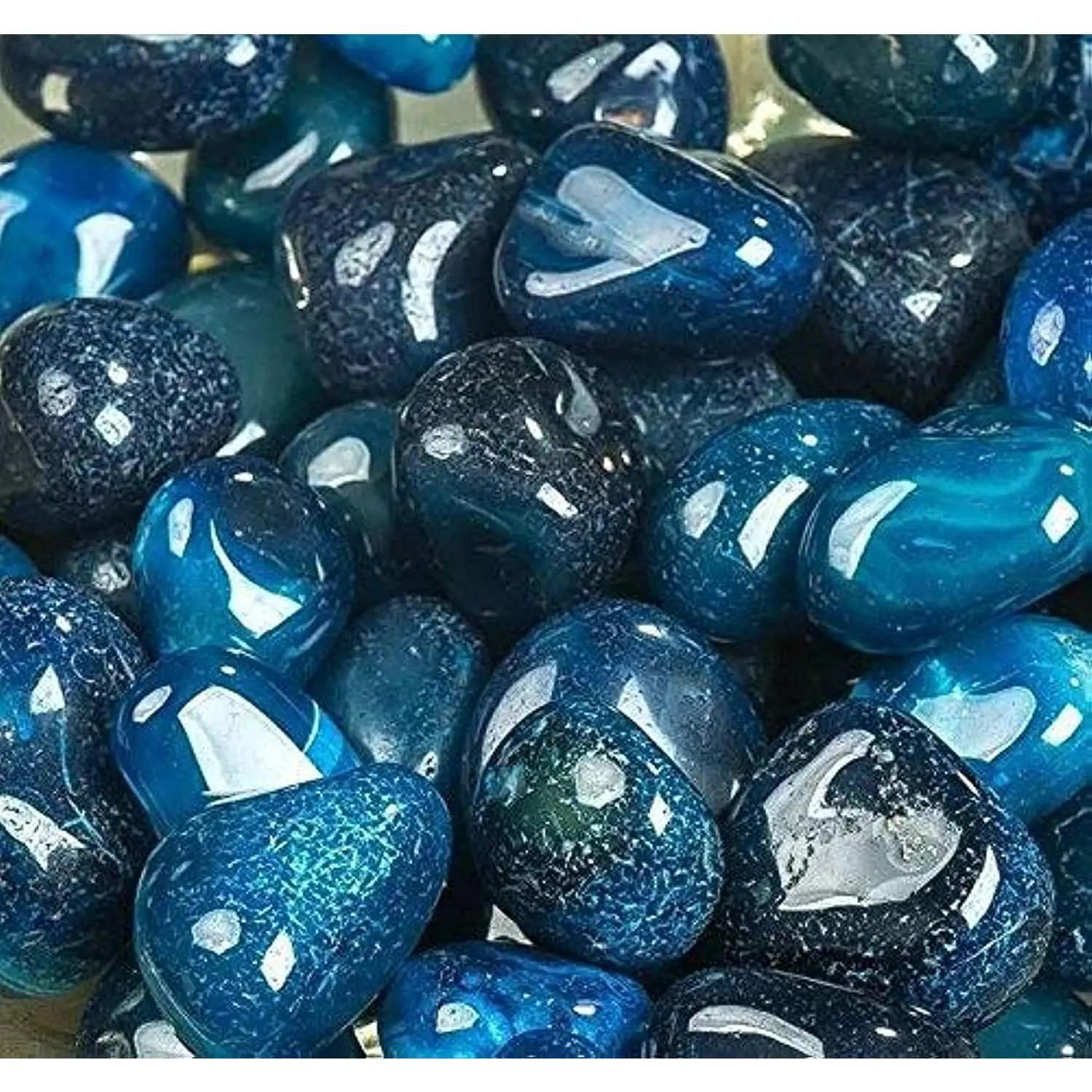 Blue River Rocks, Garden Rocks, Outdoor Decorative Stones,  Gravel, for Aquariums, Landscaping, Vase Fillers, Succulent, Tillandsia, Cactus Pot, Terrarium Rocks, 4.5 lb (72 oz)