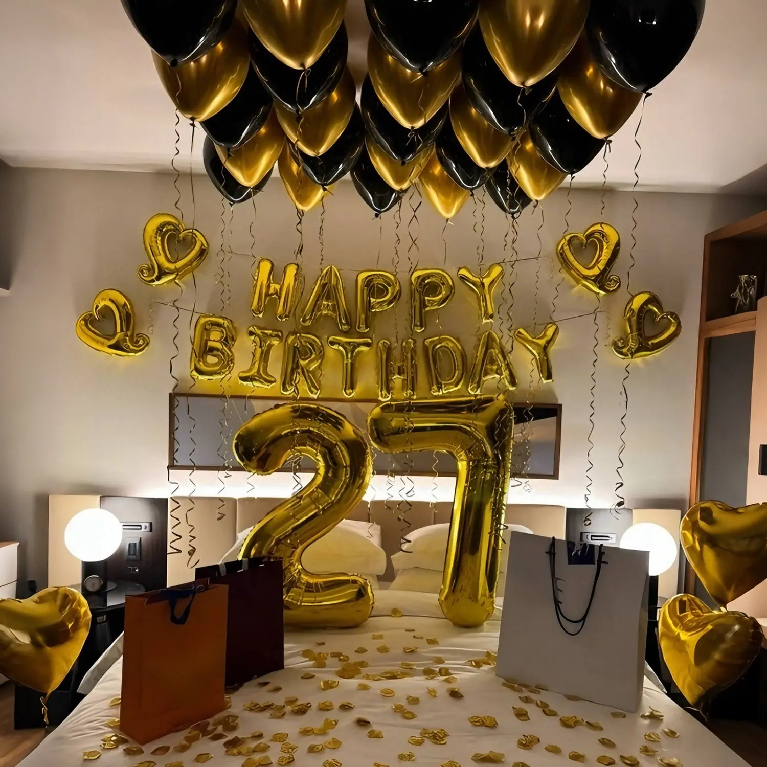 Gold Balloon Set, 32 Inch Number and Birthday Letter Balloons, Party and Birthday Decorations for Men and Women Birthdays