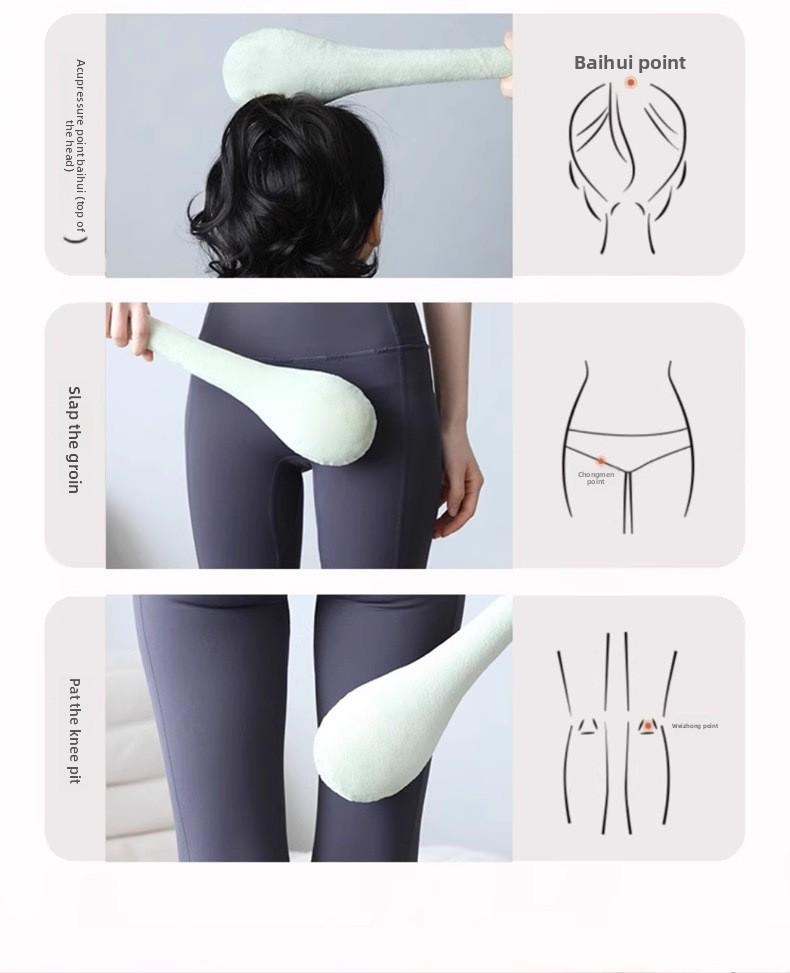 Meridian massage stick, health care tapping device, back and shoulder massager, moxa massage hammer, traditional Chinese medicine meridian stick for unblocking meridians