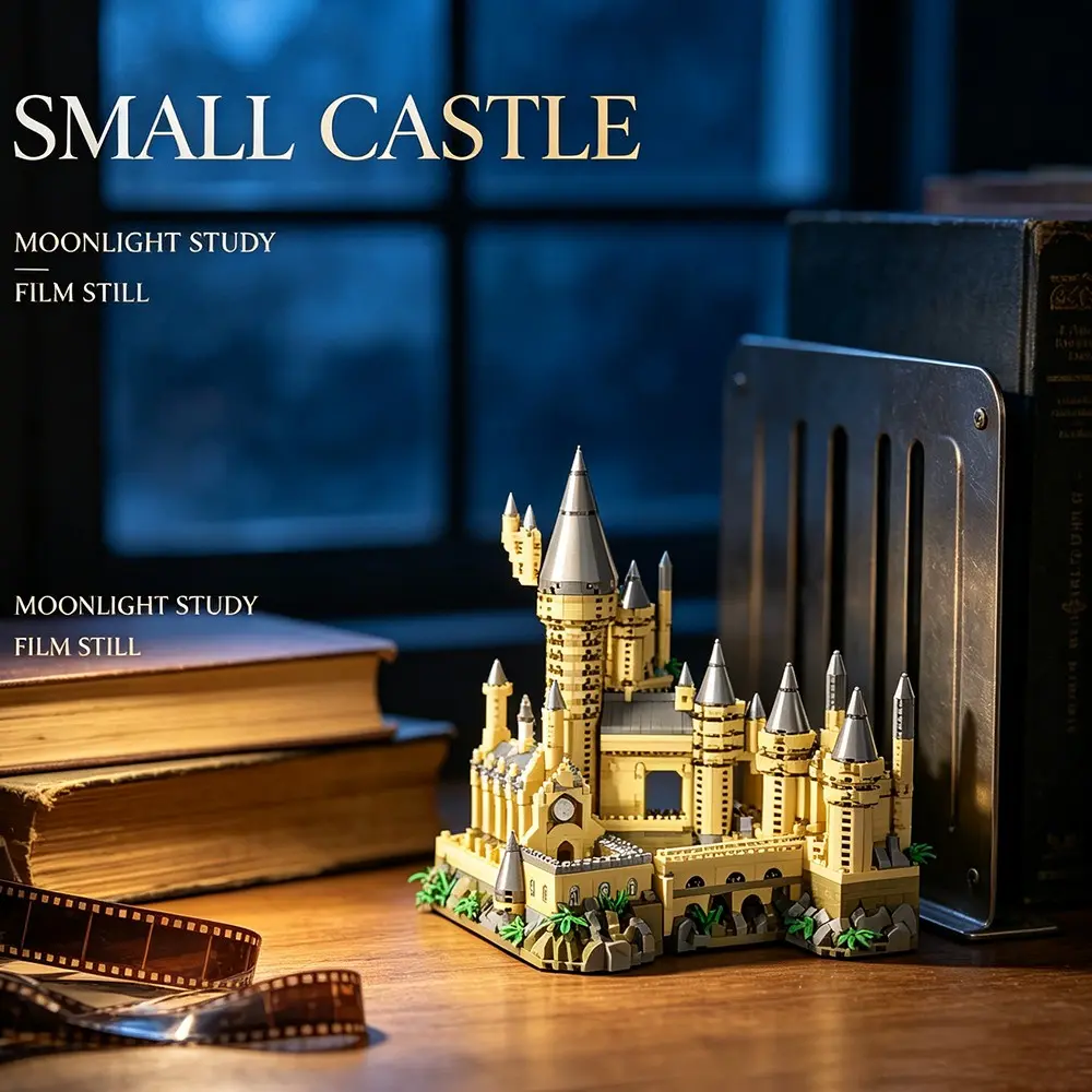 1200pcs Movie Castle Building Blocks, High Aesthetic Model, Desktop Decor, Micro Particles, Hard Assembly, Christmas, Halloween