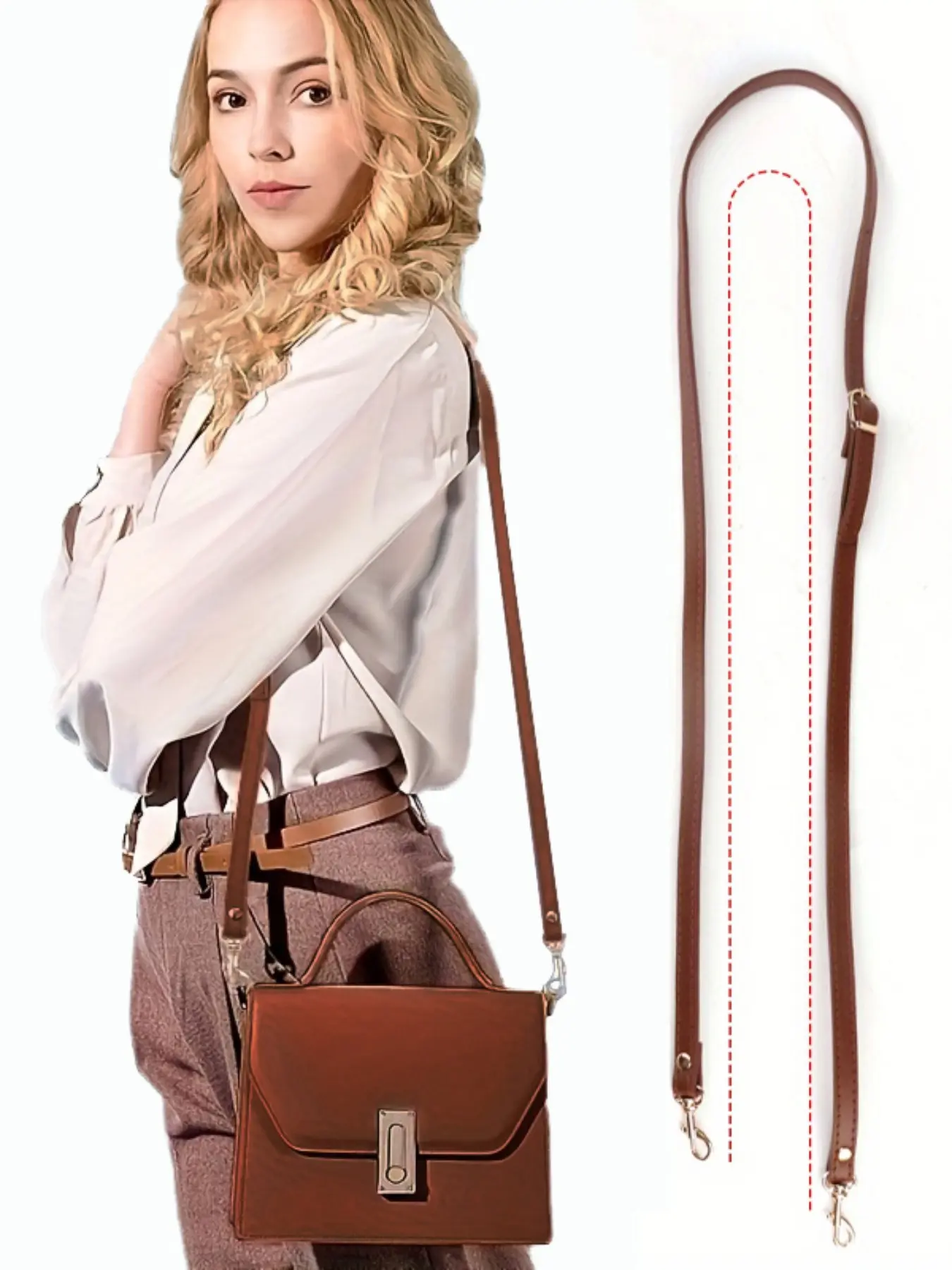2pcs Adjustable Bag Straps, Fine Multi-Color Vintage Replacement Shoulder Straps, Fits Crossbody and Bucket Bags, Daily Wear Accessories