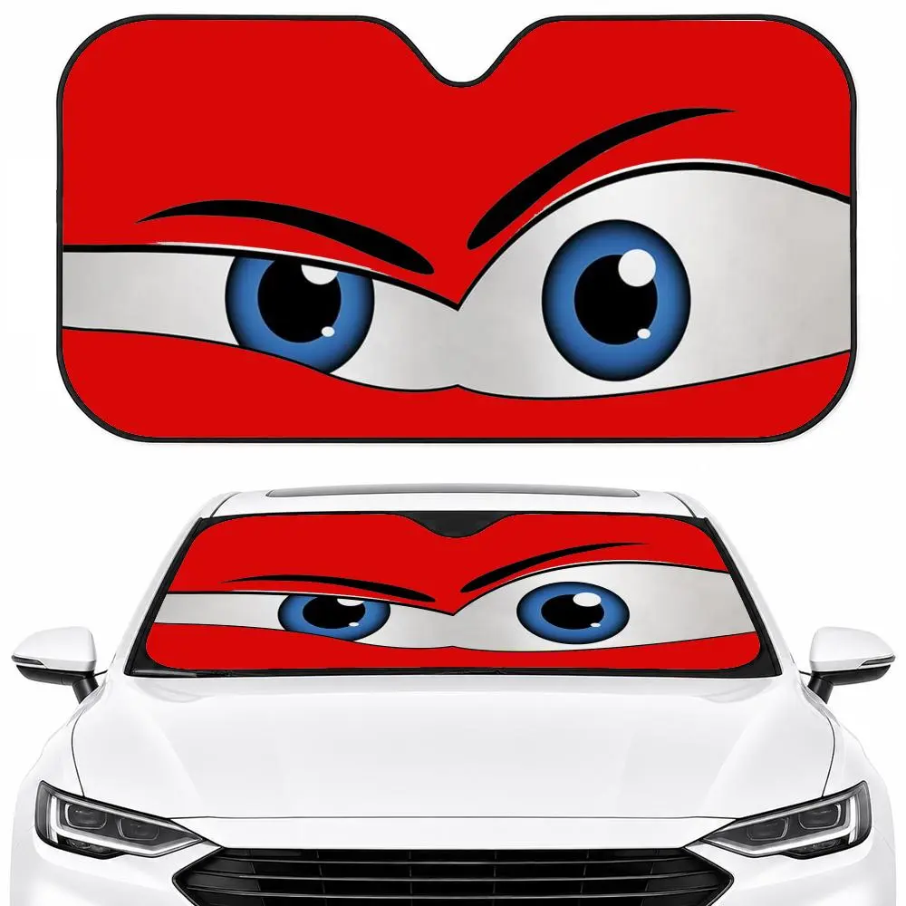 Cool racing car with red eyes Sun Visor Car Windshield Sun Shade UV Protection Heat Shield | Reflective Foldable Auto Sun Visor Keeps Vehicle Interior Cool | Protects Dashboard from Sun Damage Fading | Universal Fit for SUV Truck Car