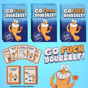 Funny Fish Paper Card Game Go Fck Yourself, Creative Humorous Party Card Game, Adult Playing Cards, Fun and Engaging Gameplay, Themed Card Game