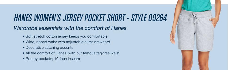 Women's Jersey Pocket Shorts, Drawstring Cotton Jersey Shorts, 7" Inseam