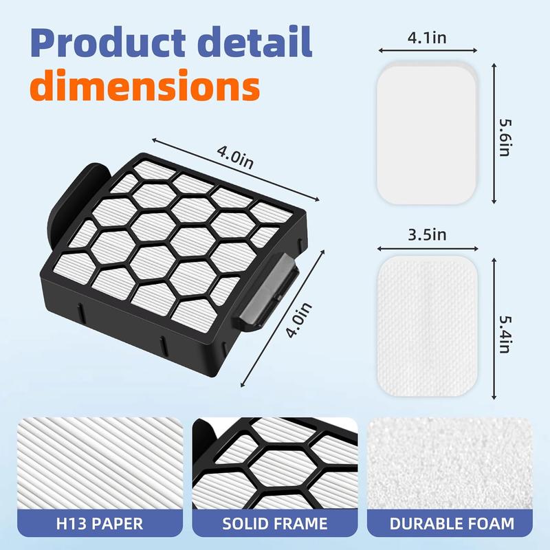6  Filter + 2 Hepa Filter Replacement for Shark ZU62 ZU60 NV255 NV150 NV251 NV151 Navigator Rotator Pet Pro Upright Vacuum Part 1238FT60 1239FT60