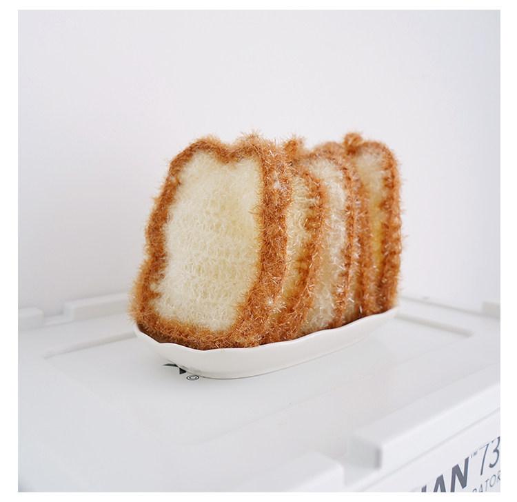 [3-Pack] Korean-style simulated avocado dishcloth, simulated toast bread dishcloth, simulated garlic head non-greasy cleaning cloth, easy to clean and lint-free household items