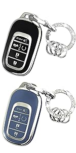 Key Fob Cover Shell for Honda 2003 2012 Accord 2009-2015 Pilot,3+1Button Keyless Remote Fob Case Kit Fit for 2006-2013 Civic EX 2005-2006 CR-V (Pack of 4)