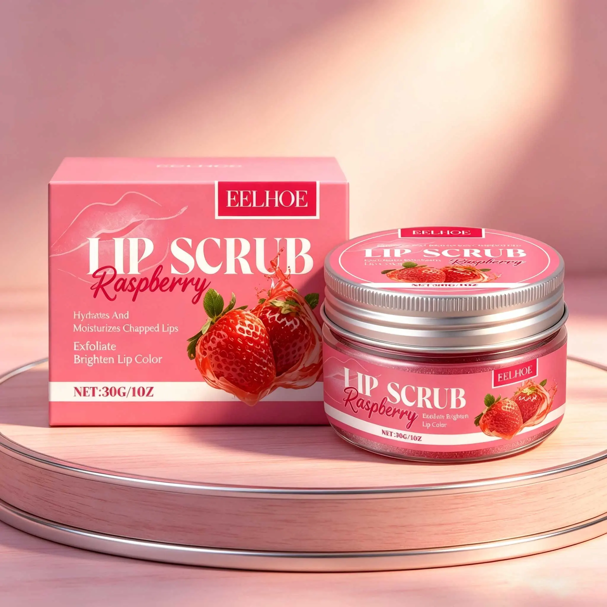 Eelhoe Peach Lip Exfoliating Scrub, Lip Treatment, Gentle Dead Skin Removal, Fade Lip Lines, Moisturizing, Hydrating, Improve Dark Lips, Non-Irritating, Portable