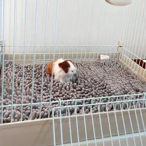 2PCS Solid-Colored Thick Plush Small Pet Cushion Pad, Slip-Resistant High-Absorbency Warm Nest Blanket for Hamsters & Guinea Pigs, Multi-Purpose All-Season Indoor Habitat Accessory