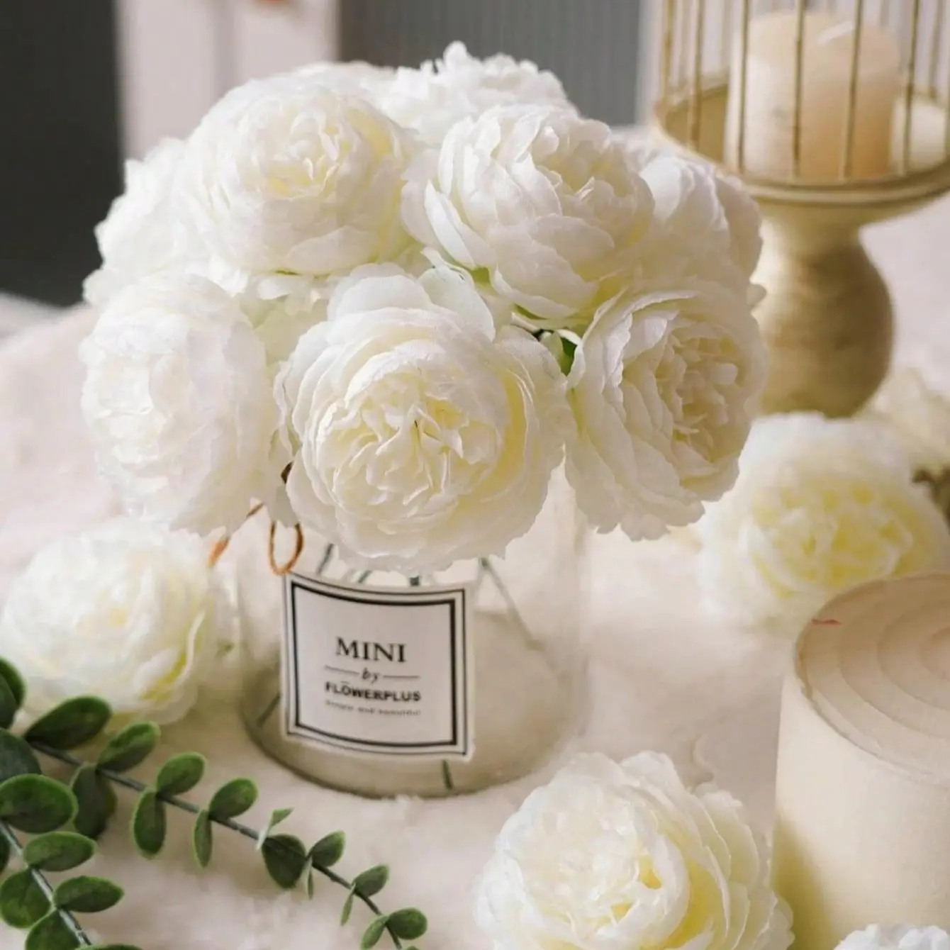12/30/50/100pcs Artificial Peony Flowers, with Stems, Wedding Party Decor, Cake Decoration, Home Decor, Fall Decor, Desk Decor, Garden Decor