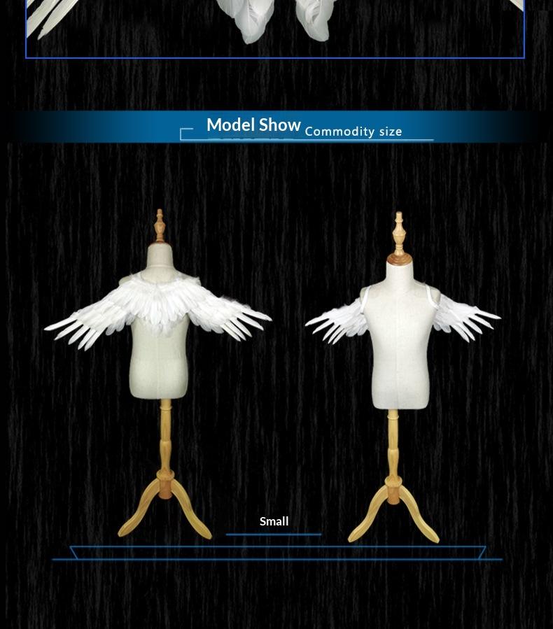 Angel Wings White Feather Swallow-Shaped for Adult Children Halloween Props Bride Flower Girl Costume Party Accessories