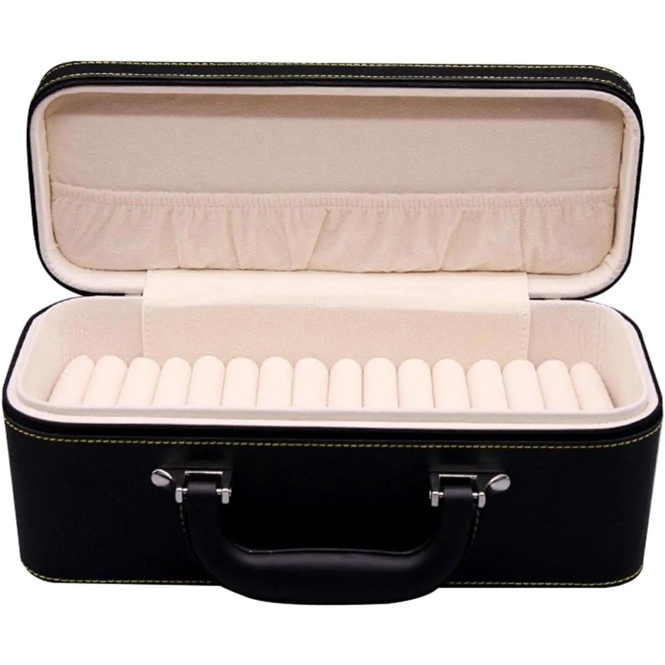 15 Slots Bangle Box, Jade Bracelets Display Case Storage Case  Organizer PU Leather Bracelet Case for Retail Stores Dresser Engagement