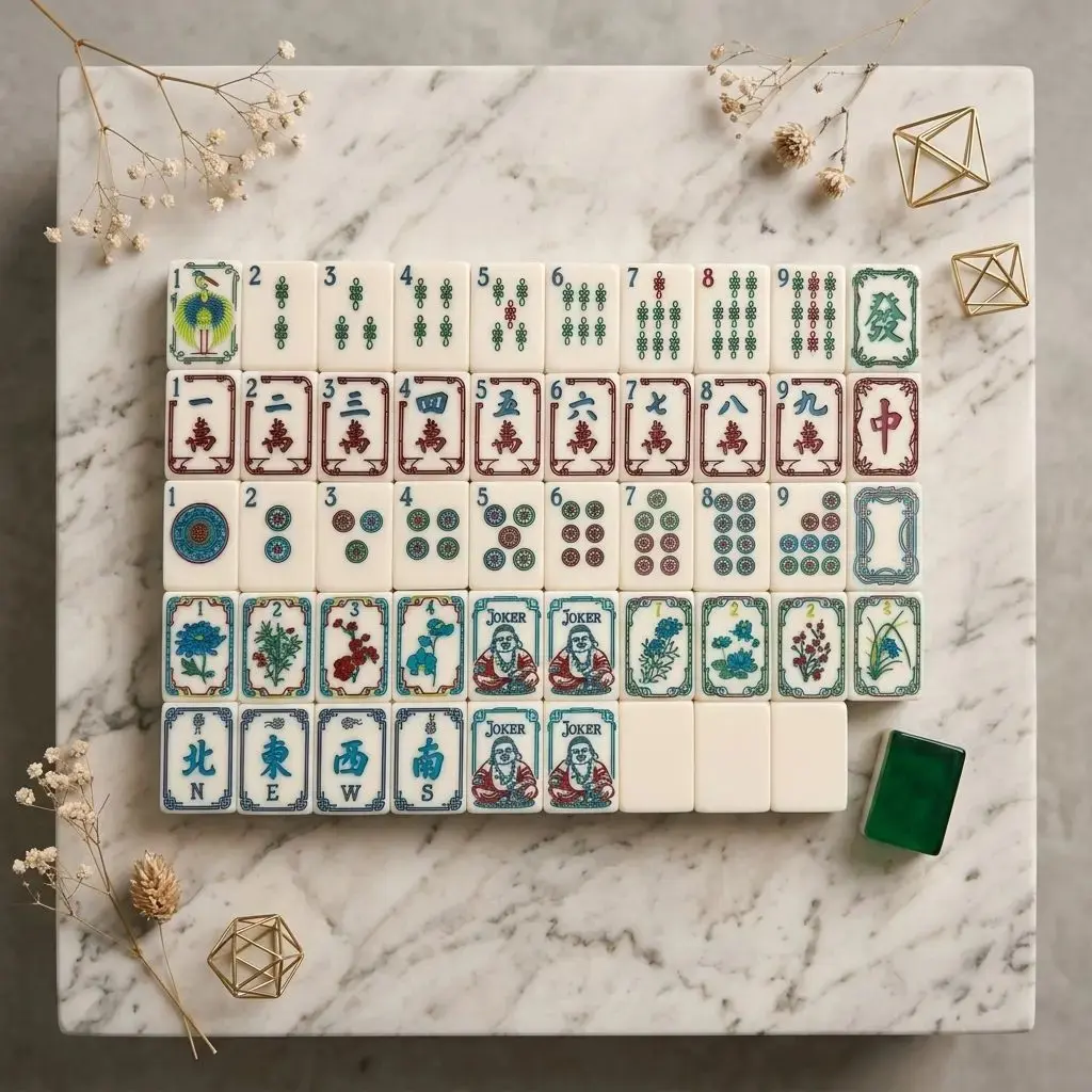 Winslow 1920 American Style Acrylic Mahjong Set, Premium Adult Tabletop Game Tiles for Family Party Leisure Entertainment