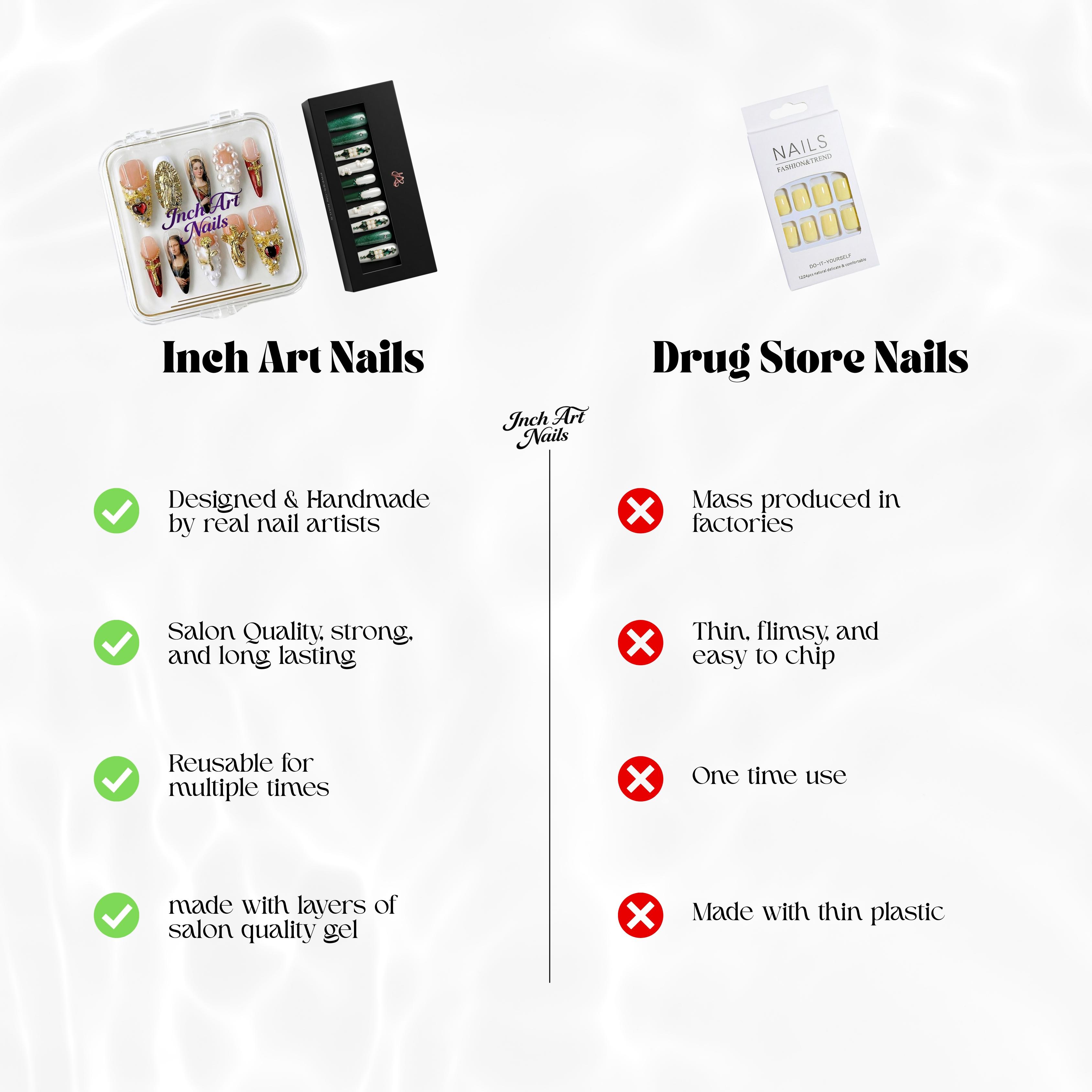 Short Almond Nails - Nail Tip Series.Featuring a unique silhouette, this collection of pre-designed acrylic false nails showcases a stylish and avant-garde color palette.Requiring no filing or shaping, they are the ideal choice for at-home DIY manicures